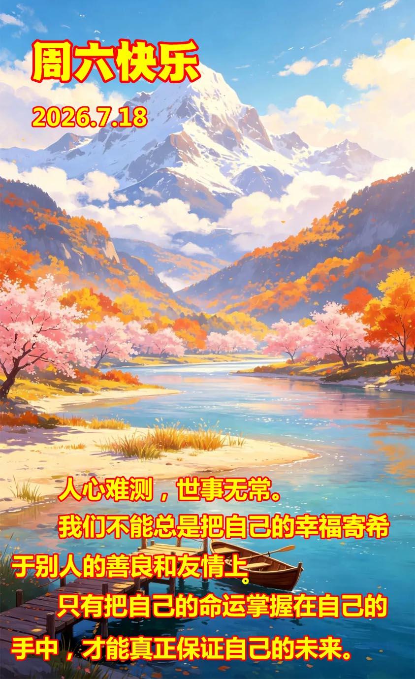 人心叵测，世事无常。
我们不能总是把自己的幸福寄希望于别人的善良和友情上。
只有