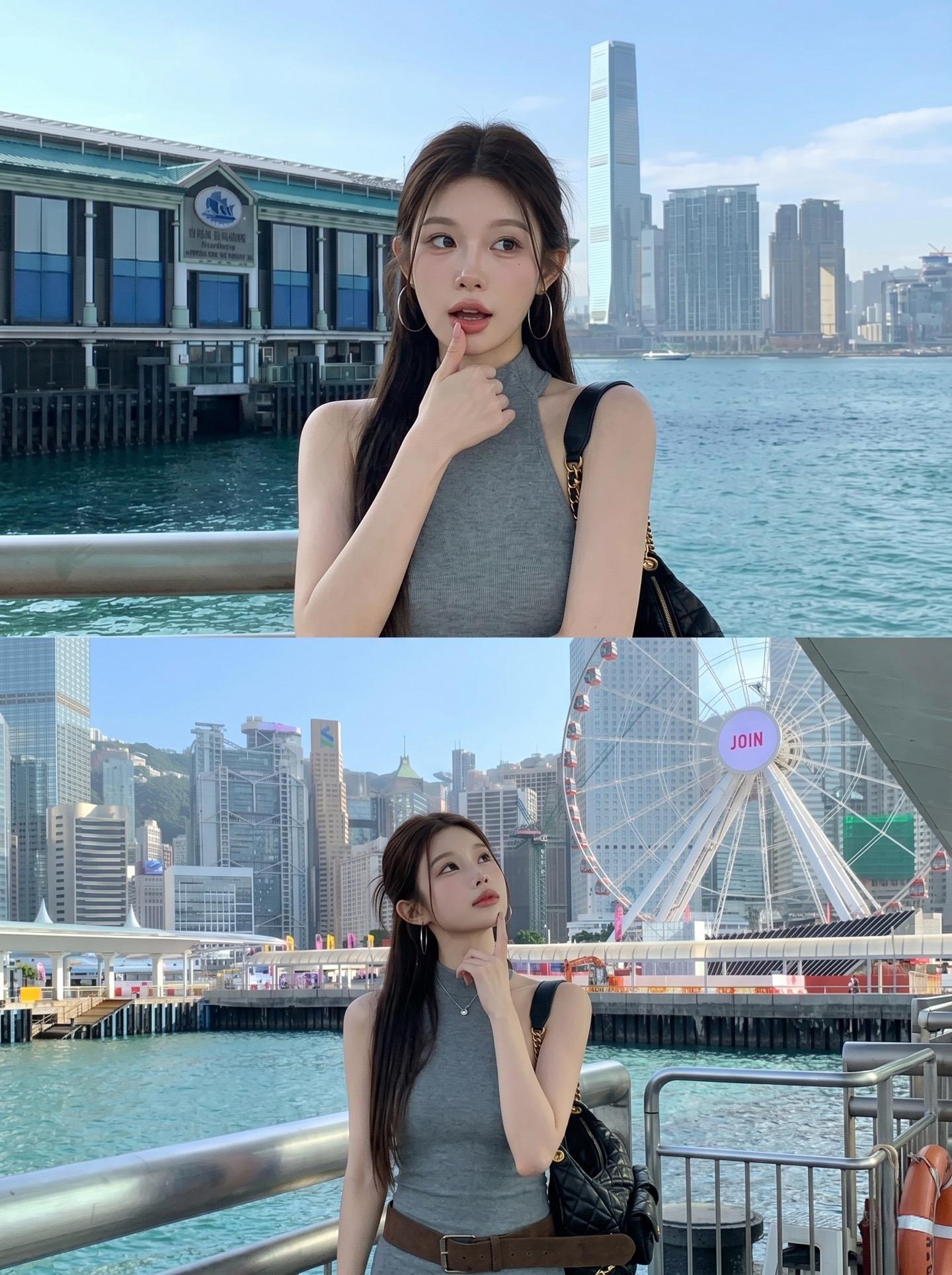 香港约拍📸风吹头发那刻 直接变身大女主。