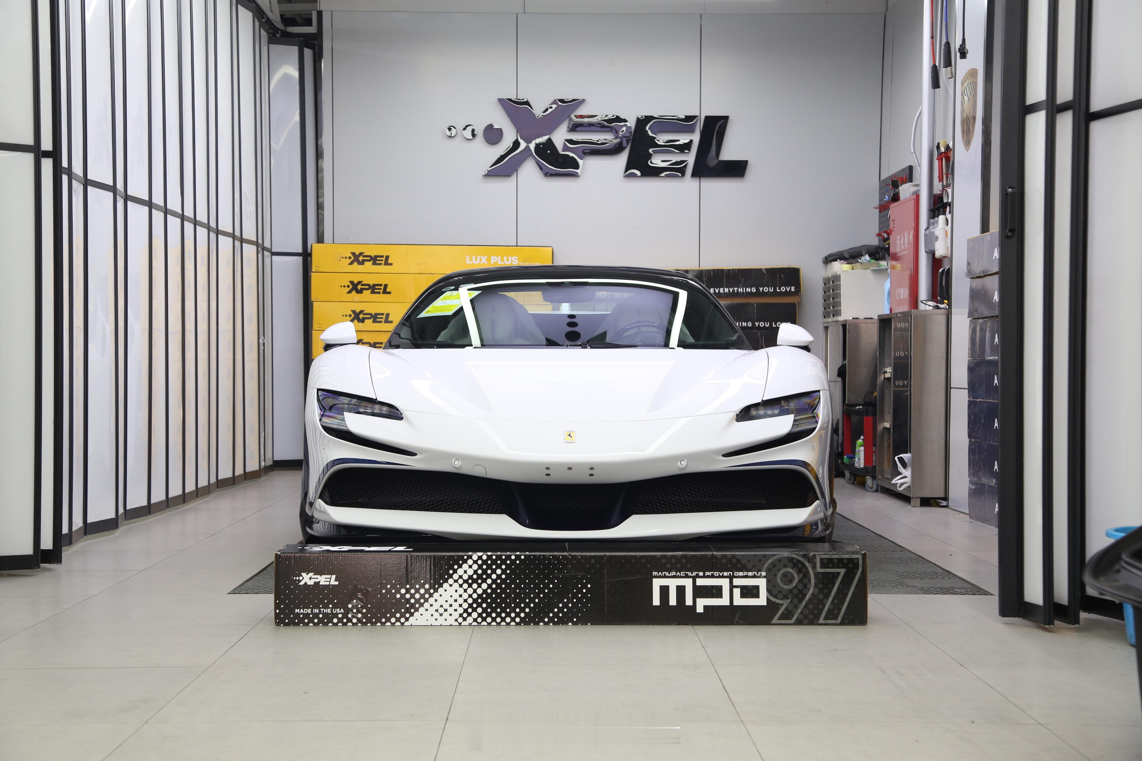 千万级 蓝碳SF90 Spider🇺🇸XPEL顶级系列MPD透明膜装贴完工！