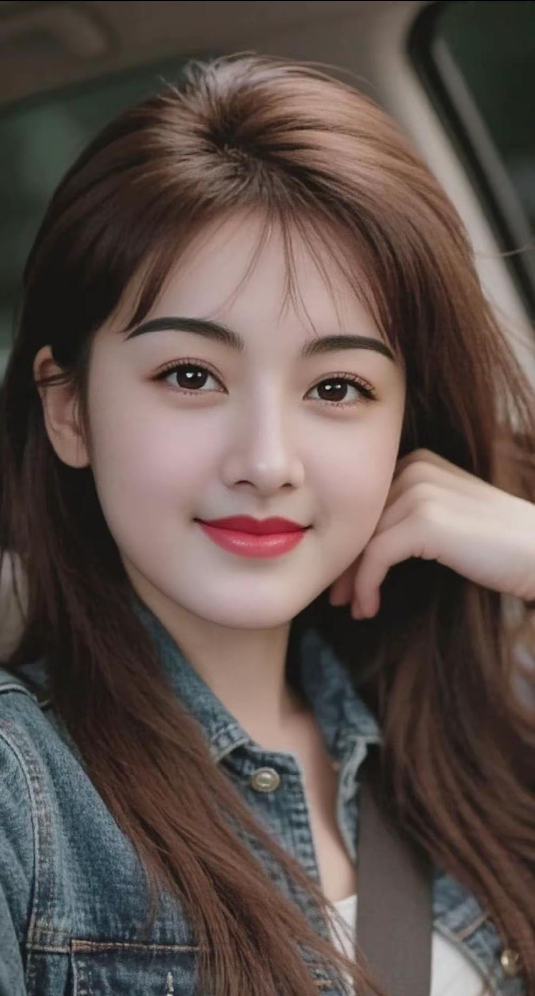 元气少女，甜美笑容，车中自拍，青春洋溢。优雅美图分享 美女人像群