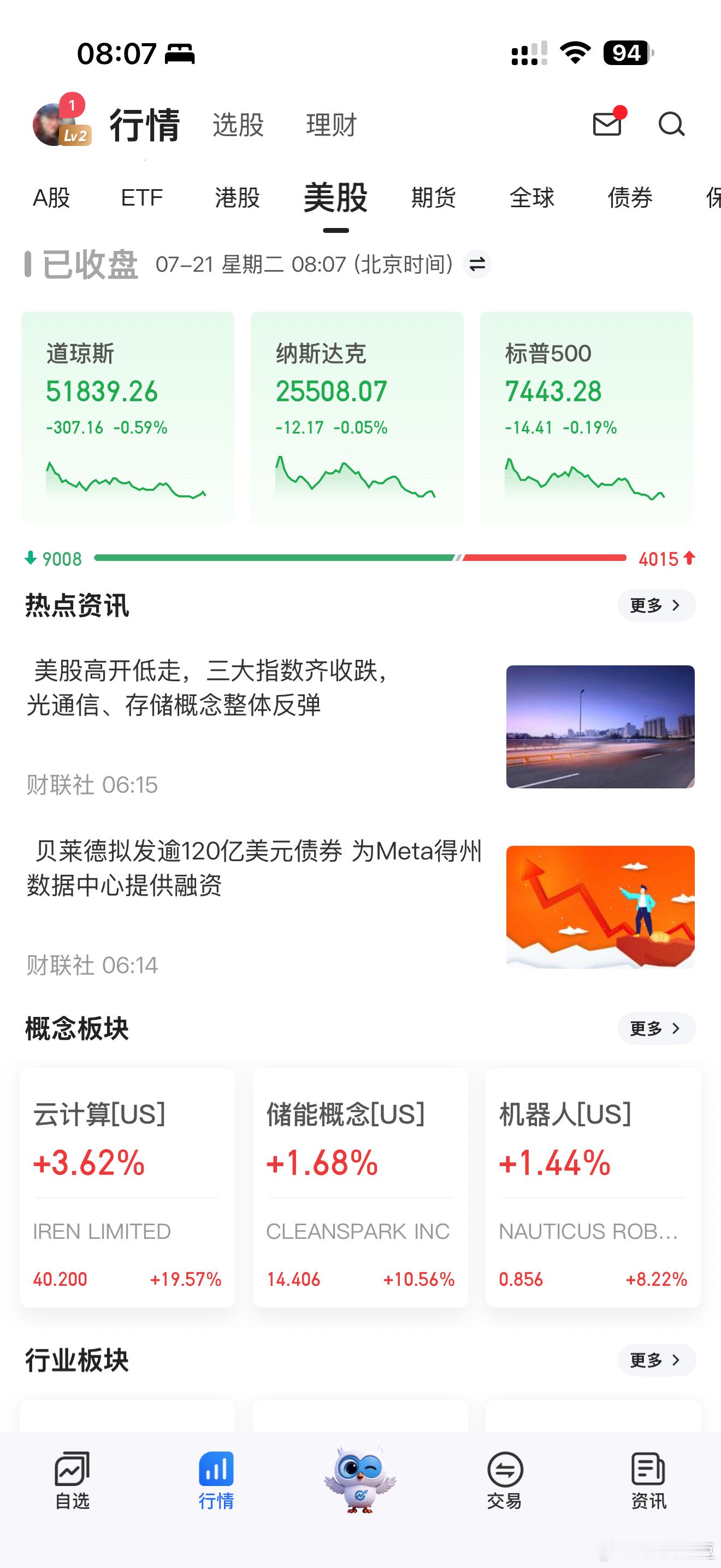 国内股市大跌，很多人等着看美股也大跌，结果并没有 