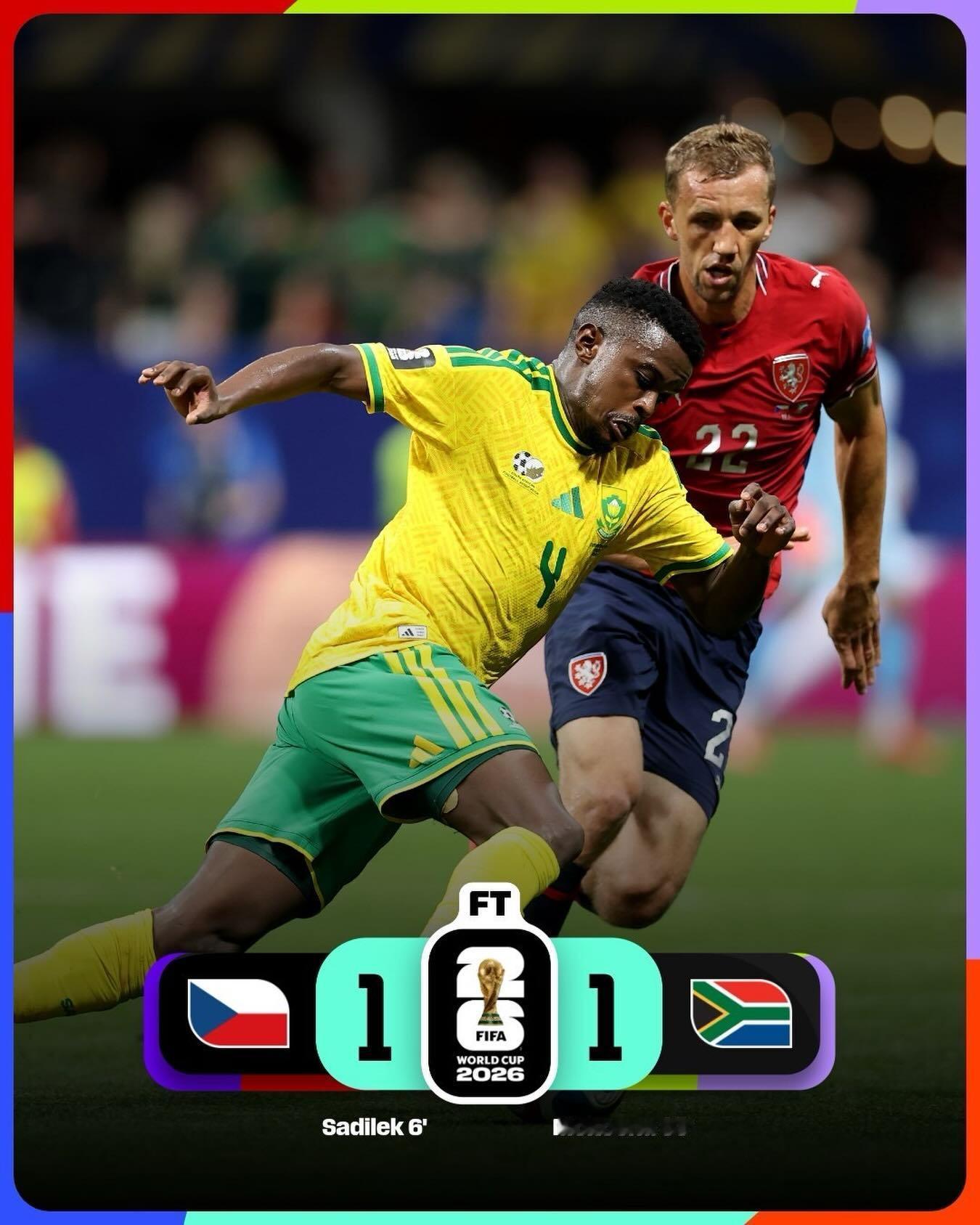 【世界杯A组】 世界杯 A组小组赛：捷克🇨🇿队1：1南非🇿🇦队！！！20