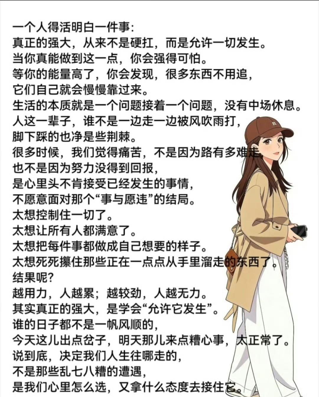 真正的强大，从来不是硬扛，而是允许一切发生 ​​。