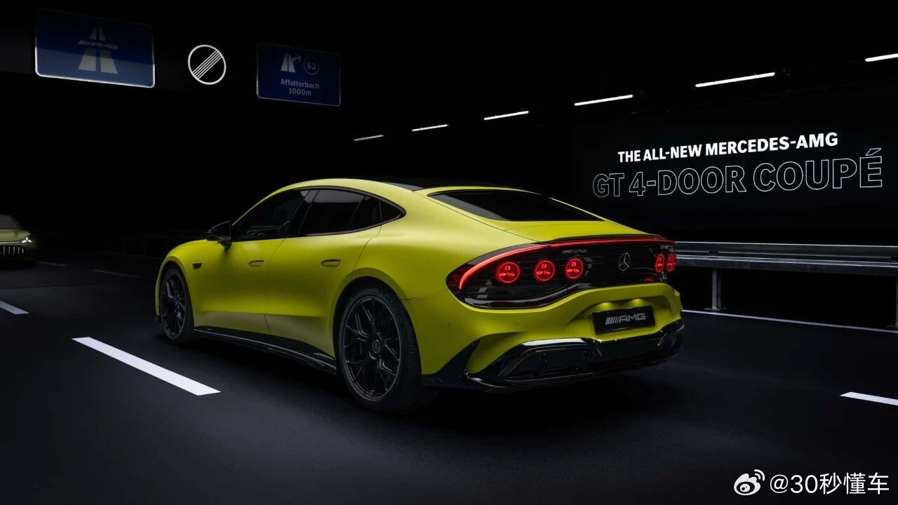 刚刚，奔驰发布AMG GT纯电四门跑车，1169马力，零百2.1秒，模拟V8声浪