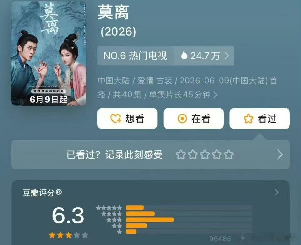 白鹿丞磊莫离开分6.3白鹿丞磊莫离豆瓣开分6.3分白鹿丞磊莫离开分6.3 