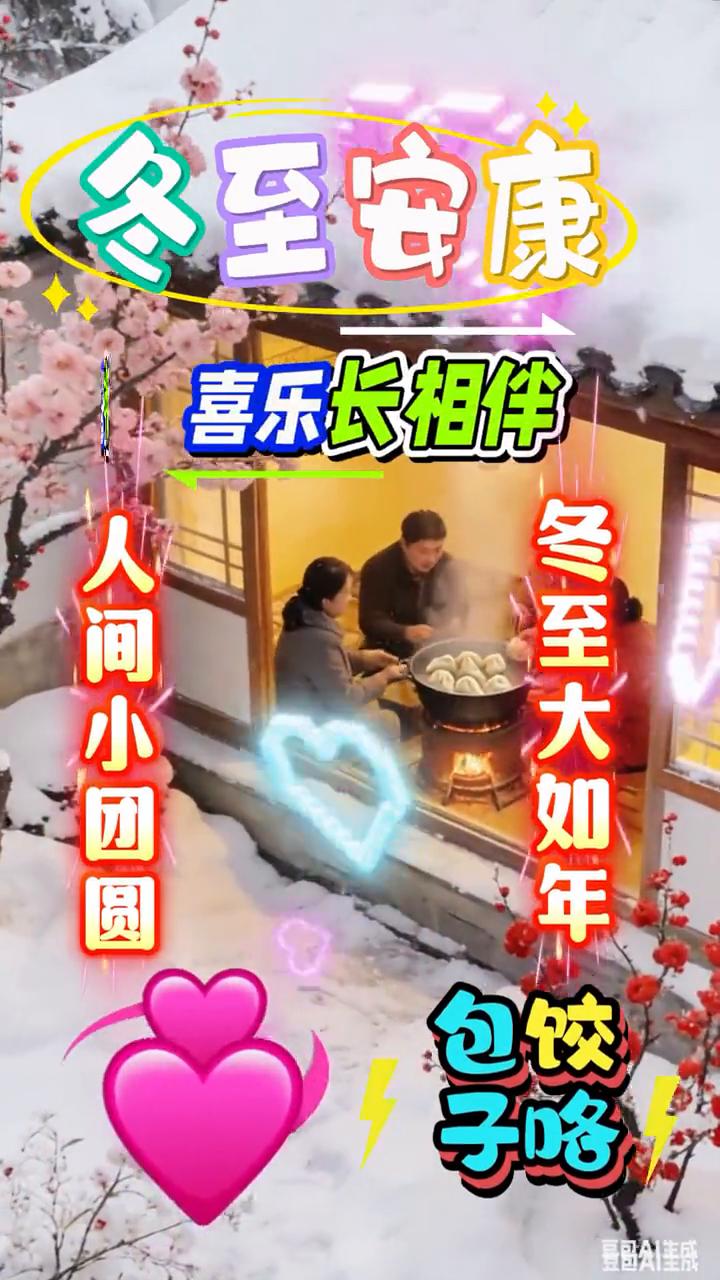 冬至安康，喜乐长相伴。
吃饺子喽。冬至安康，愿你冬日不寒，岁岁长安。