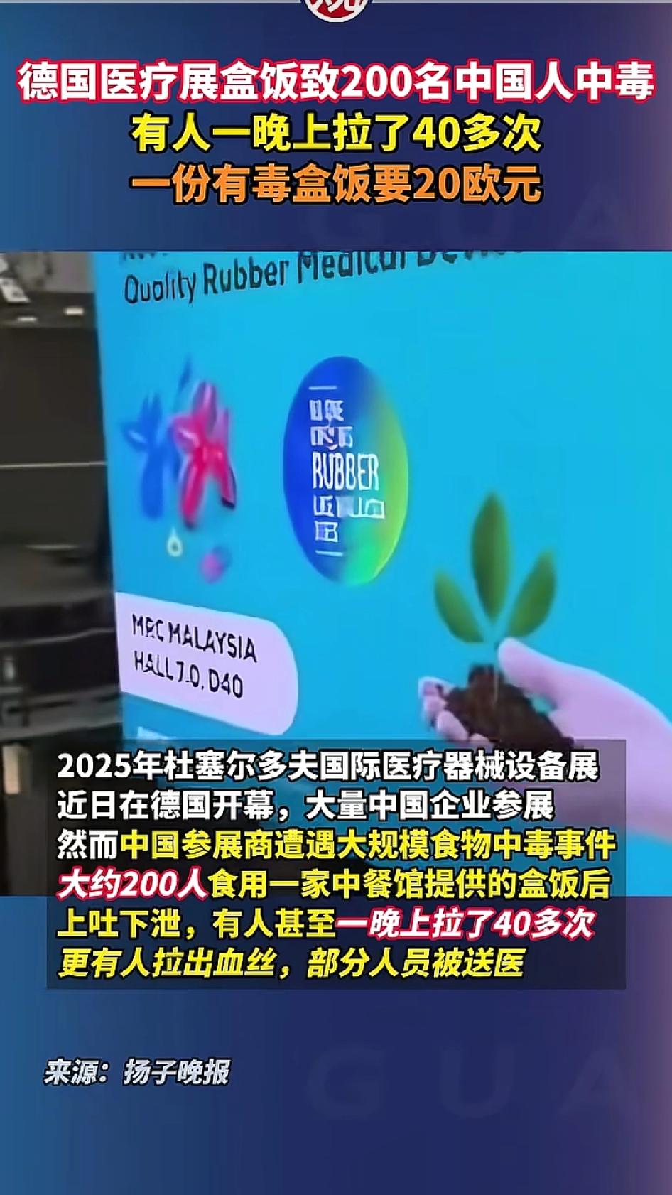 德国医疗展盒饭导致200名中国人食物中毒，一份盒饭要20欧元，有人吃了盒饭后一晚