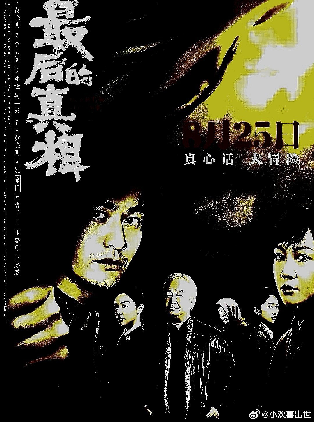 电影海报：黄晓明，闫妮，涂们，阚清子，张嘉鑫，王影璐主演《最后的真相》。李太阁导