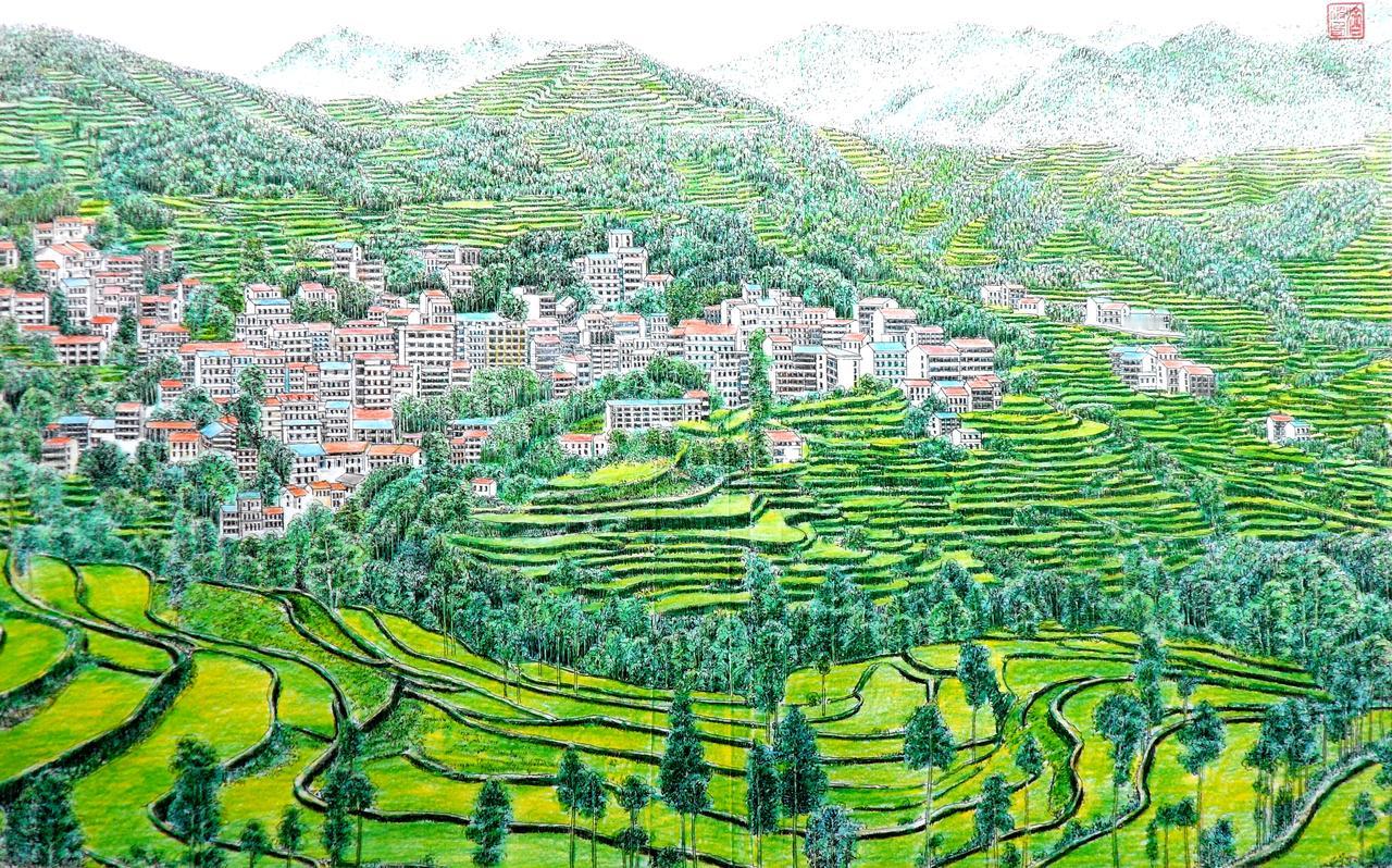 [途虫原创绘画]我已经很多年没有提笔画画了，这是我多年前支教的时候画的一幅画，绘