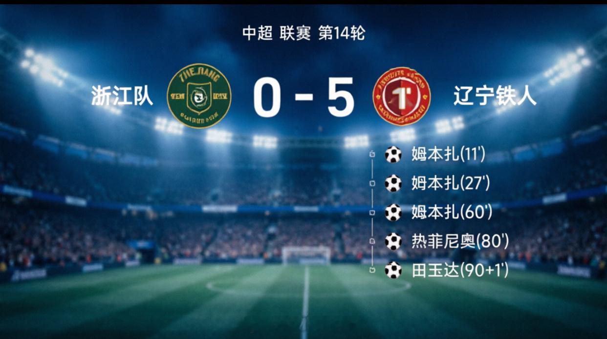 太炸裂了！辽宁铁人客场5-0狂胜浙江！李金羽指导真的太牛了！姆本扎今晚彻底杀疯了