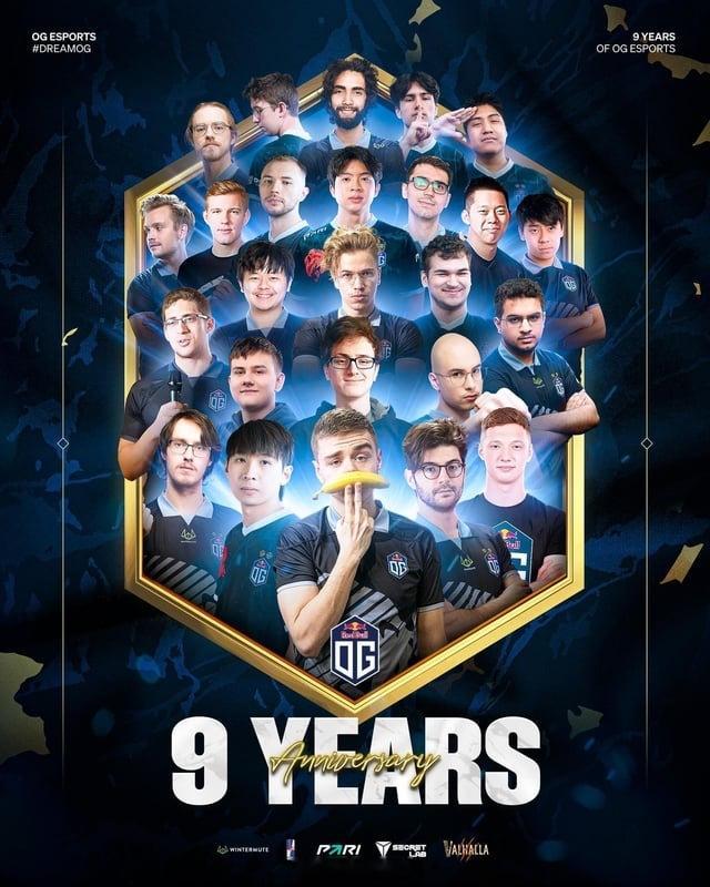 OG的9周年海报Fly在但是Taiga不在[doge]#dota2##电子竞技#