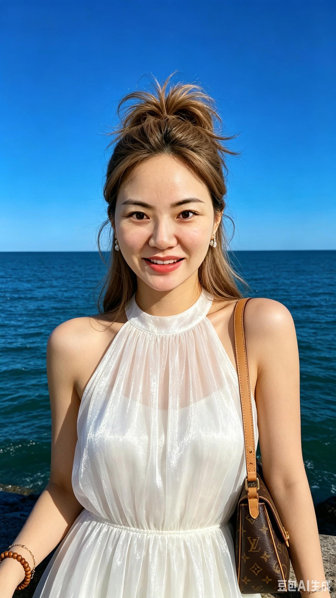 这姑娘五官底子颇为不错，皮肤白皙，眉眼温柔而令人感觉舒服，唯有嘴巴之处稍留遗憾。