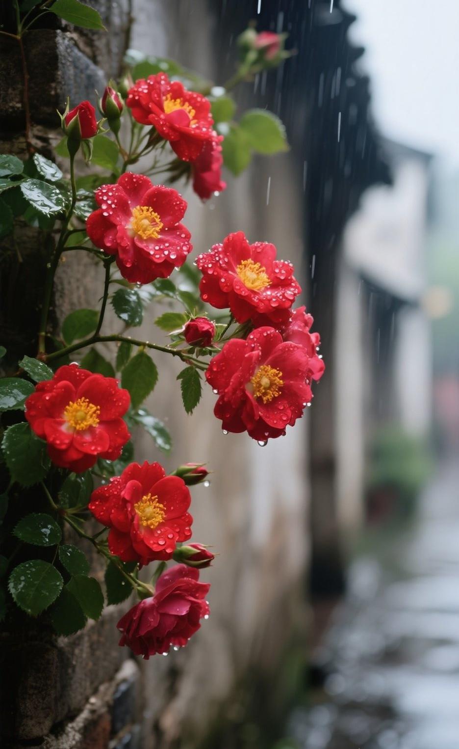 上联一：轻风吹绿叶，诚邀下联：细雨润红花。