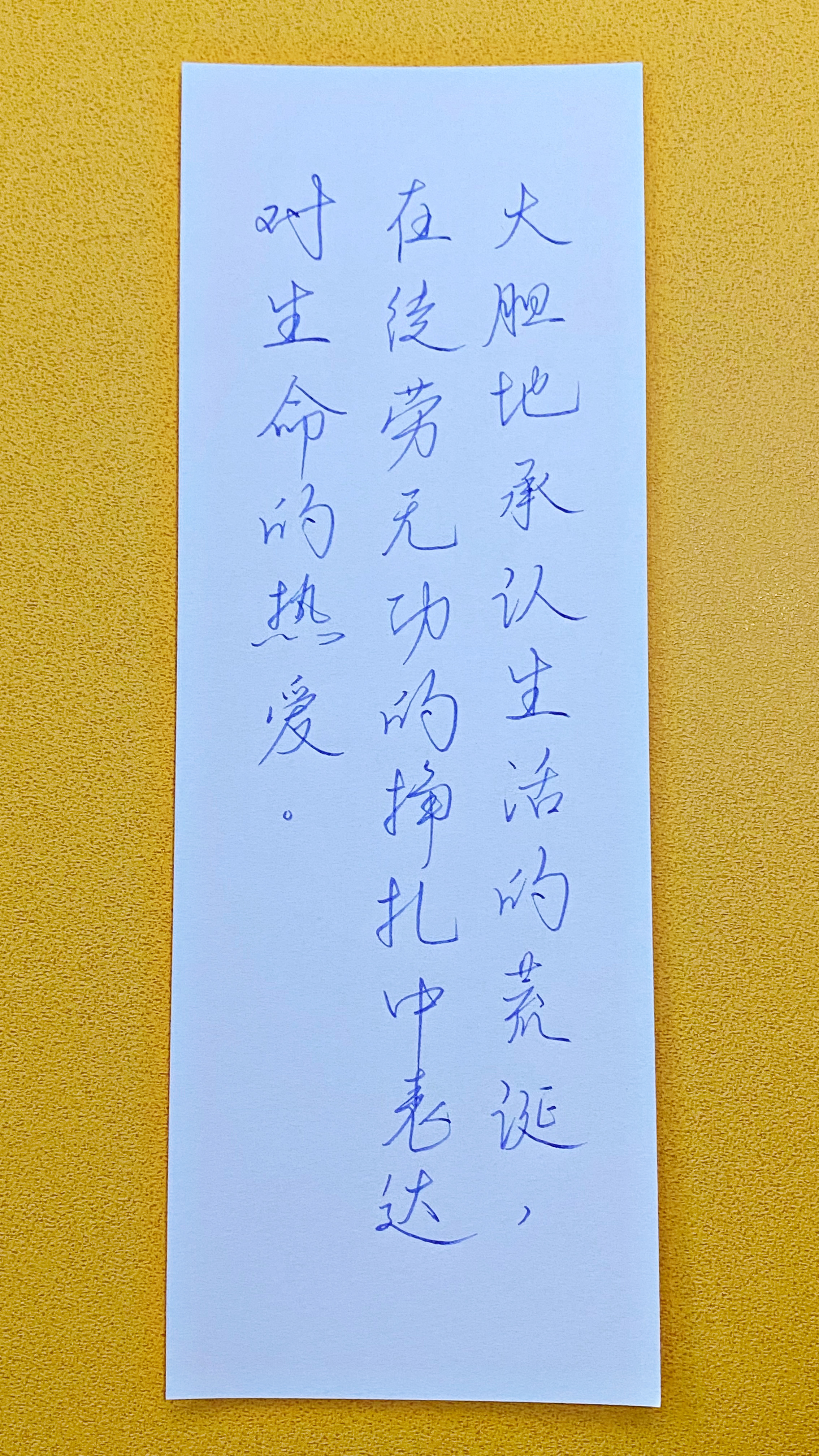今日作业（2026.7.12）大胆地承认生活的荒诞，在徒劳无功的挣扎中表达对生命