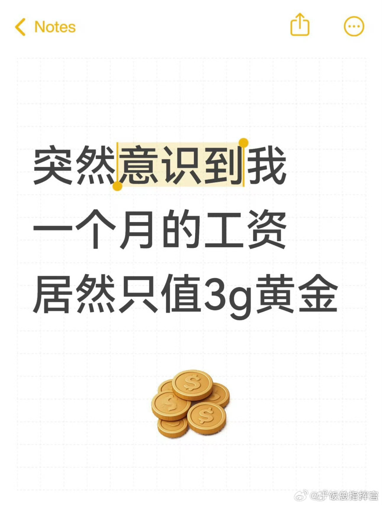 一旦把自己的工资换成黄金 以黄金重新衡量收入，日复一日的辛苦工作，最后积攒下来的