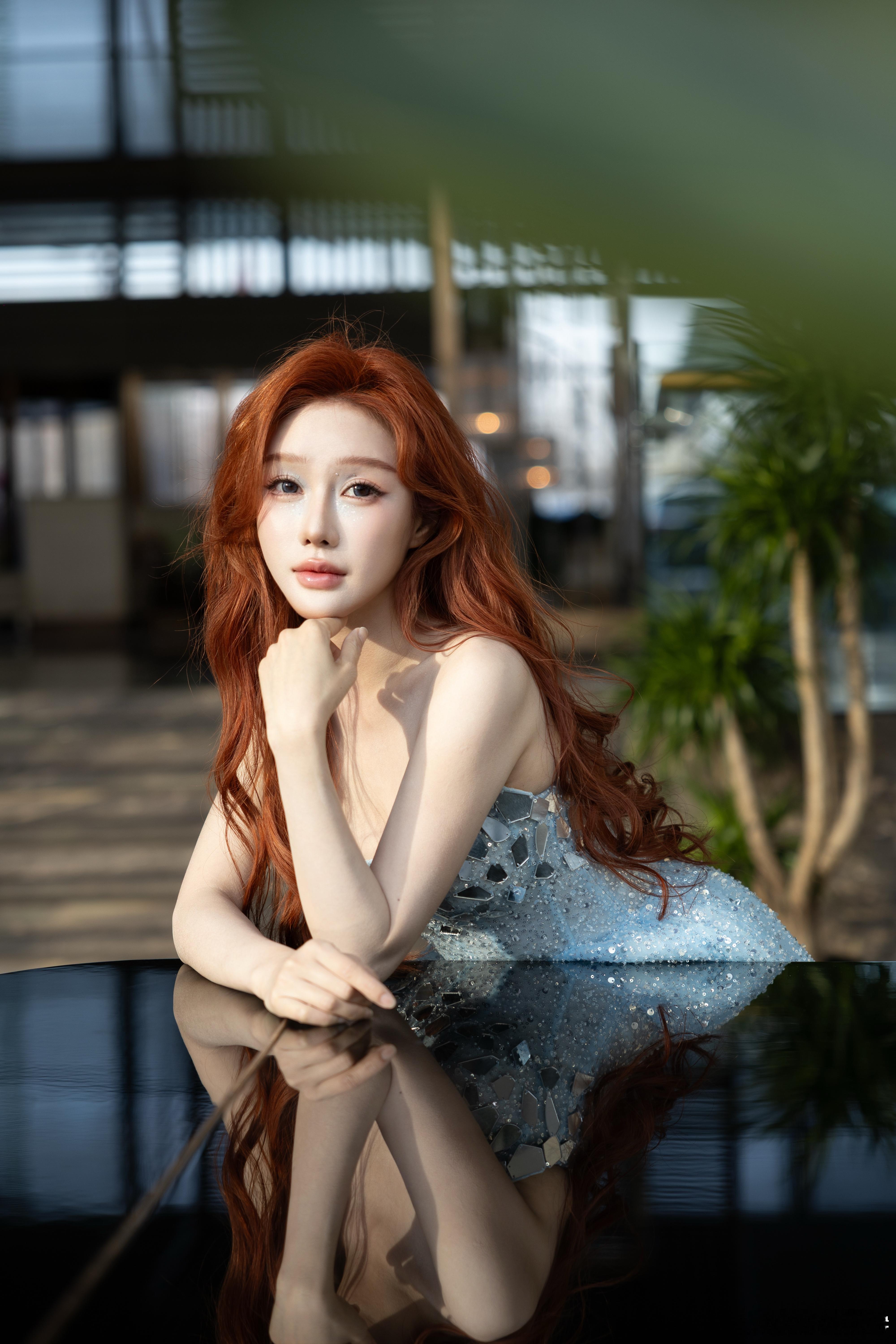 温果希国剧盛典温果希国剧盛典珍珠琉璃妆温果希国剧盛典碧波人鱼妆 温果希这次红毯造