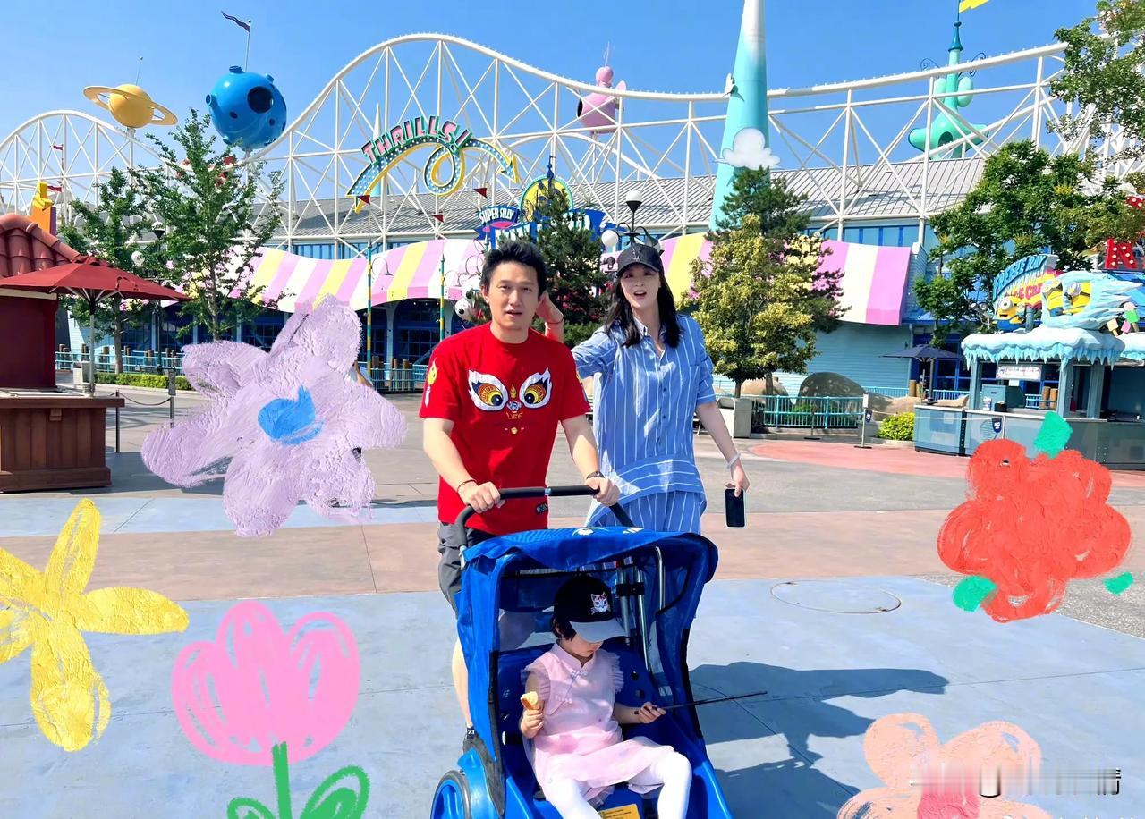 惠若琪身高超过190，女儿2岁身高102！
5月28日，惠若琪晒出一家三口外出游
