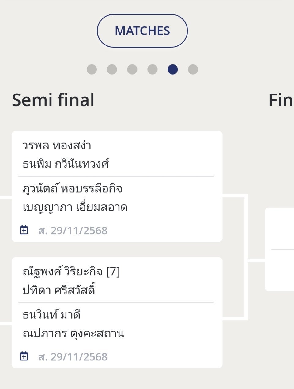 泰国全锦赛，纳帕帕卡孔双项晋级四强，博塔林萨丽莎止步女双八强 