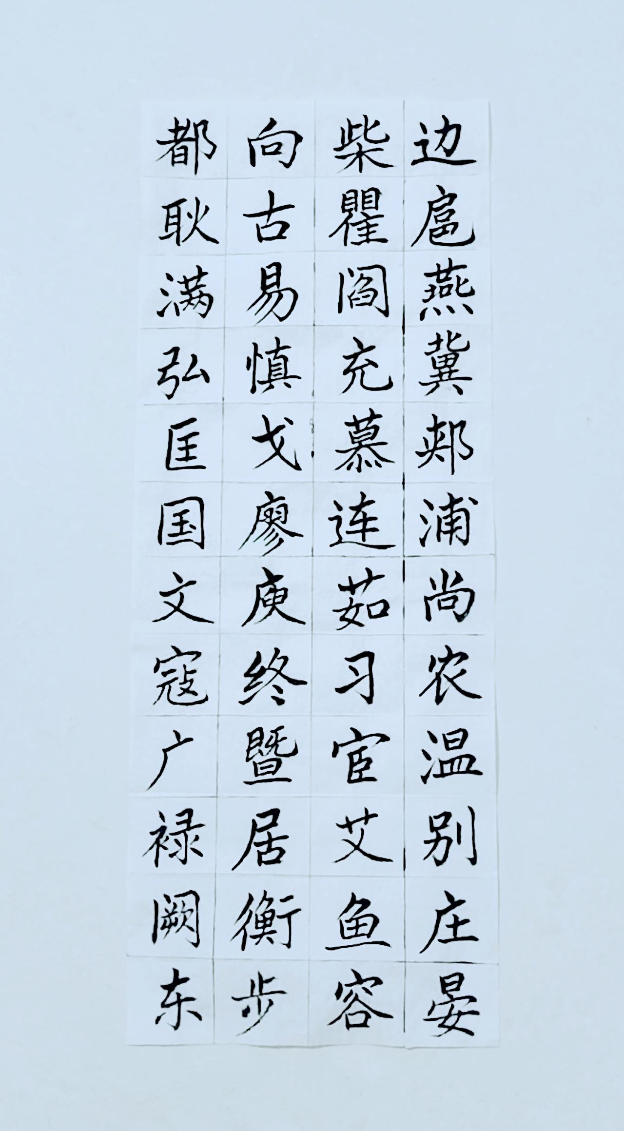 第七十三天《百家姓》（8）正楷毛笔练习