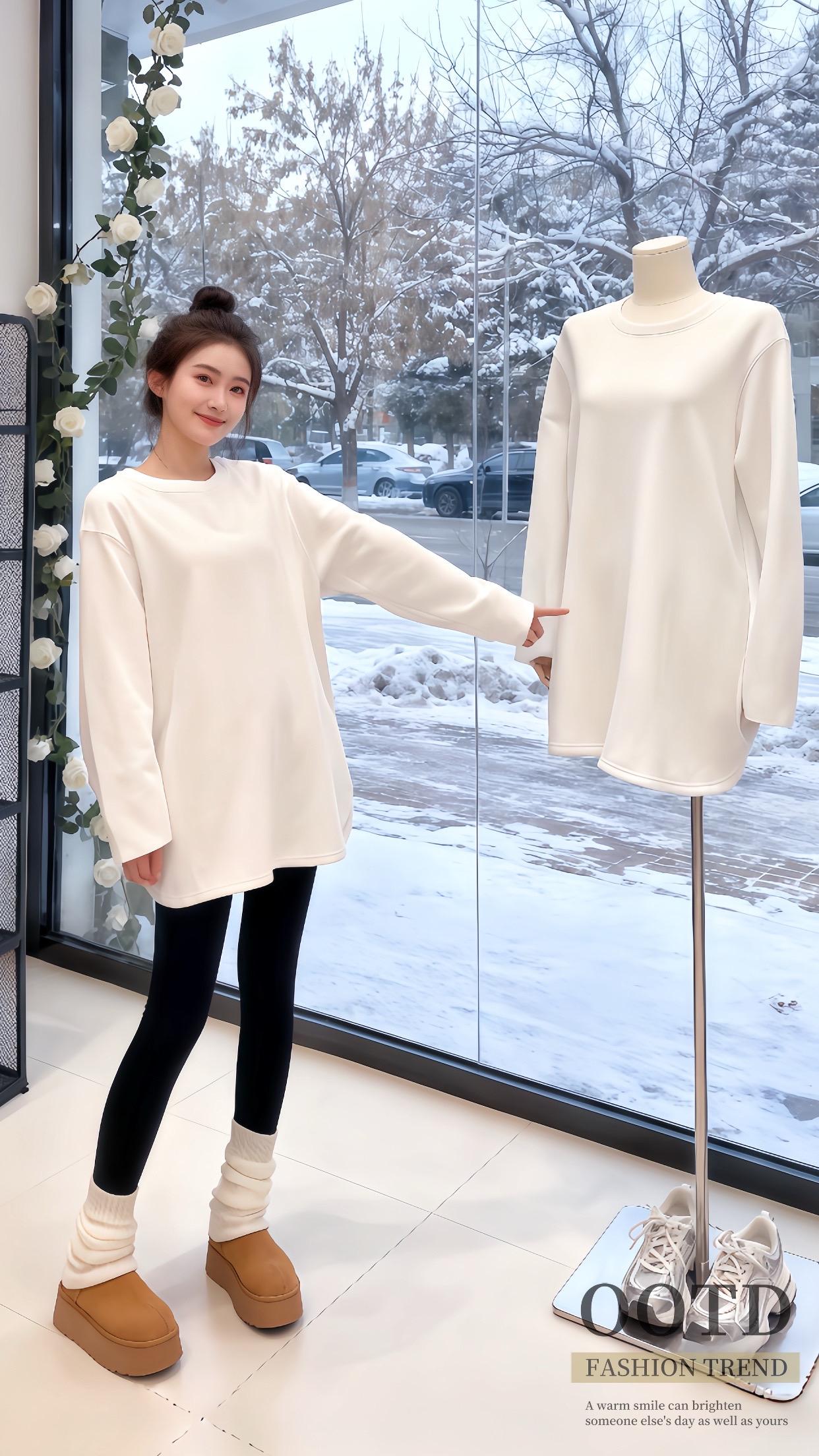 秋冬穿搭 中长款打底衫 韩系穿搭 秋冬穿搭实用主义 把秋冬专属氛围穿上身
