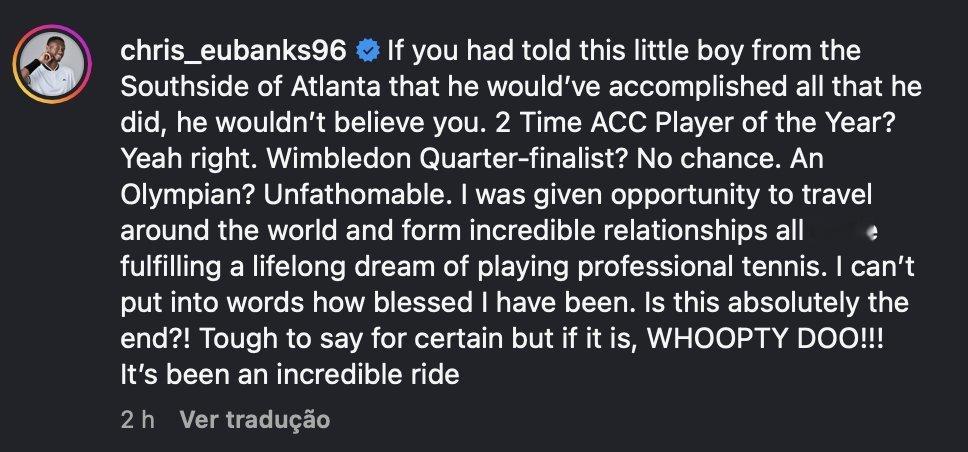 前温网八强选手、现年29岁的尤班克斯宣布退役，最高排名29，曾获得一座单打冠军（