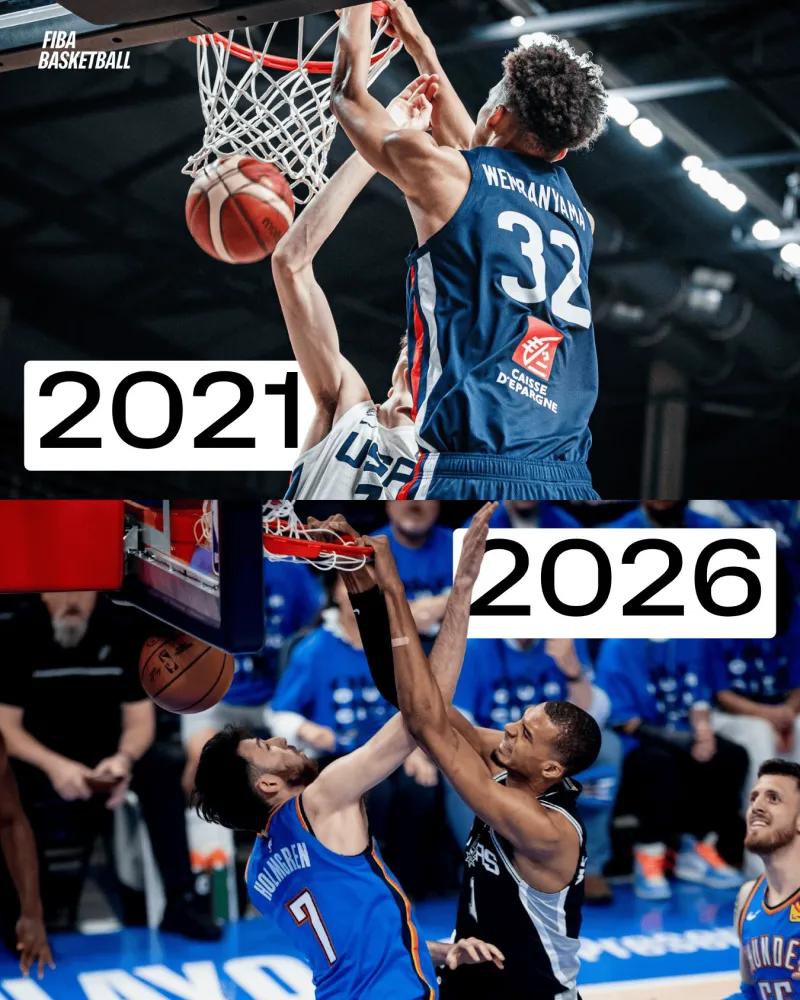 FIBA：21年世青赛文班隔扣切特、26年西决文班再次隔扣切特
06月01日讯，