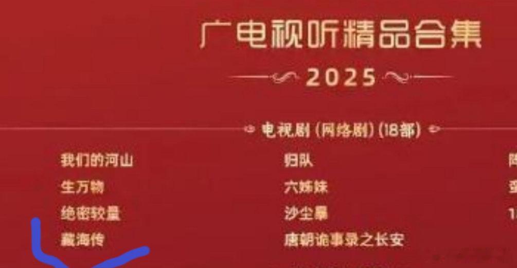 2025广电年鉴25年广电年鉴18部精品剧集，年度剧王《藏海传》榜上有名，期待藏