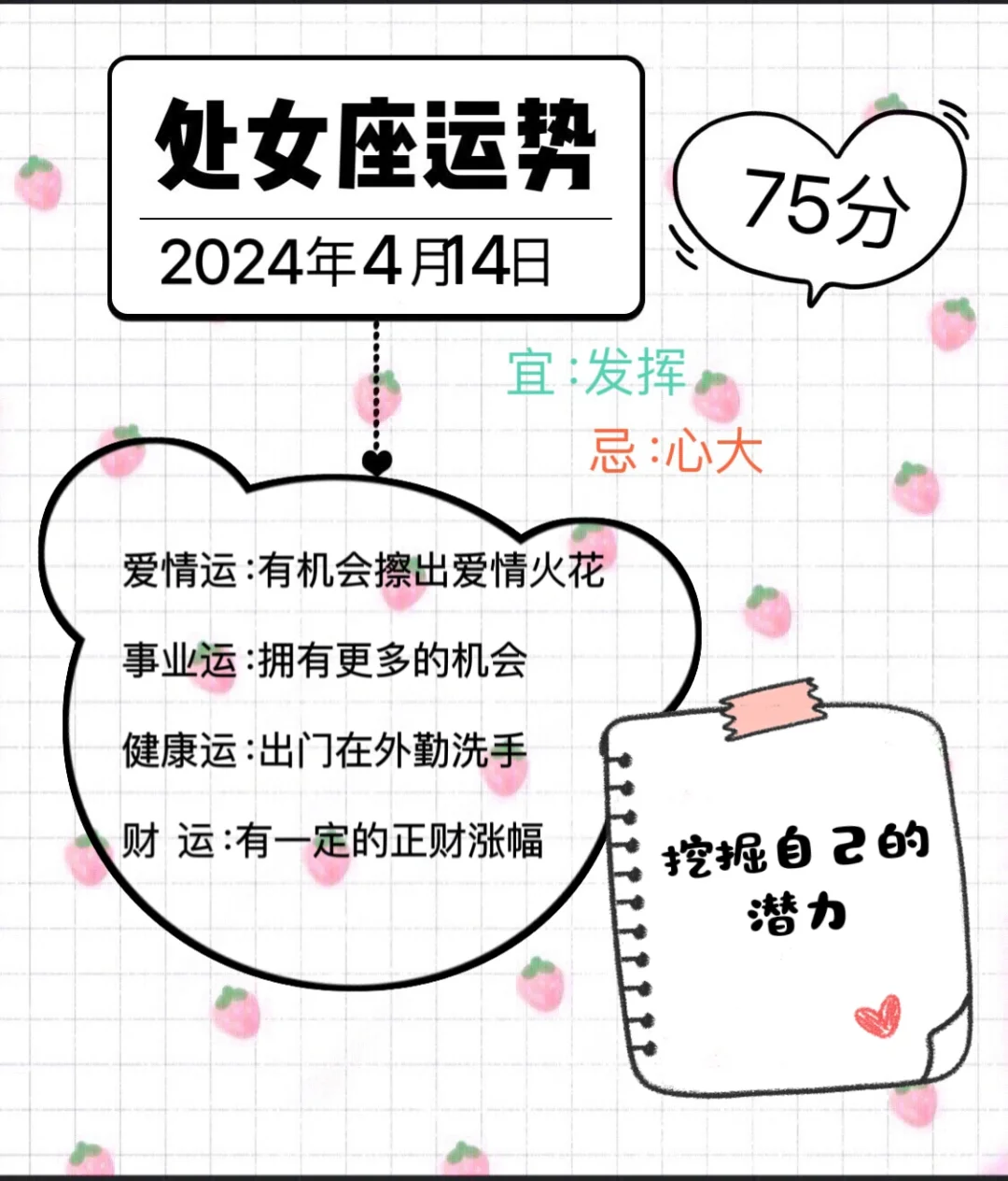 处女座2024年4月14日运势