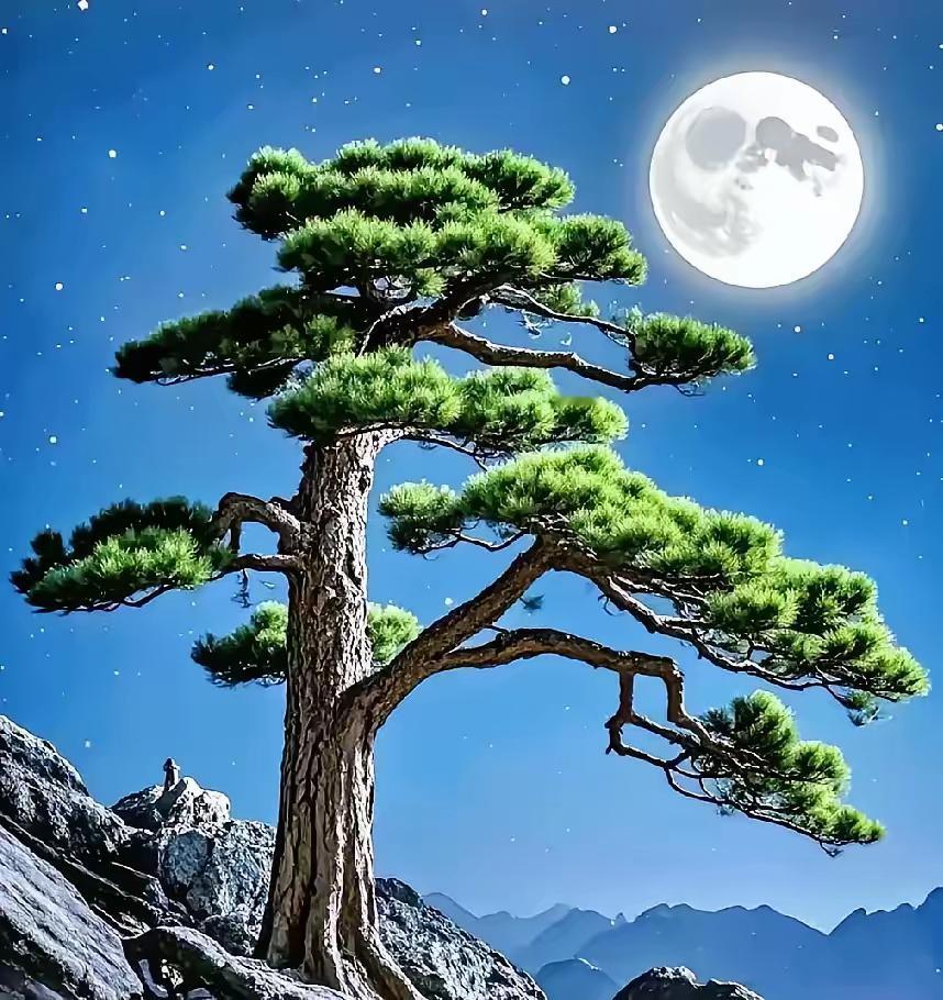 云绕南山松展臂，
雨浇北海塔呈姿。
横批：《松臂与塔姿》