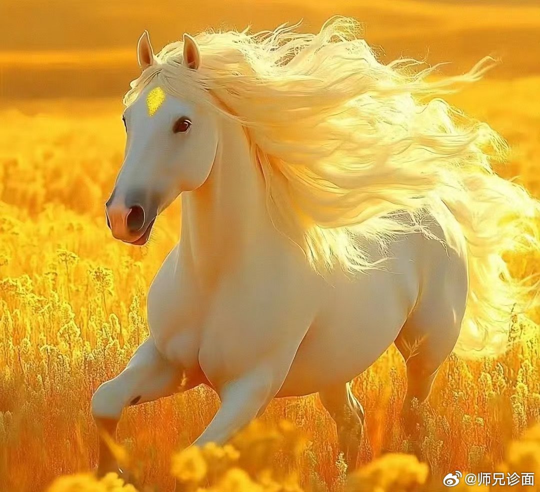 马年晨遇骏马，寓意着你马上有钱，马到成功，马上转好运。马上点赞接回去吧。 