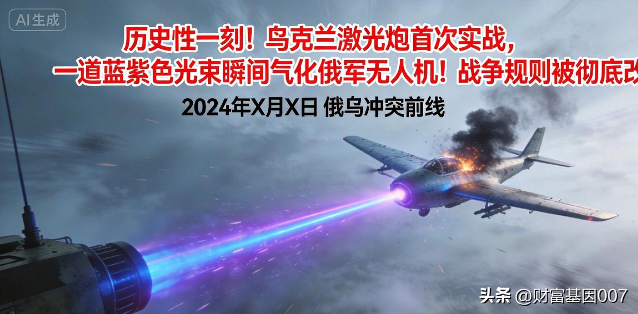 【历史性一刻！乌克兰激光炮首次实战，一道蓝紫色光束瞬间气化俄军无人机！战争规则被