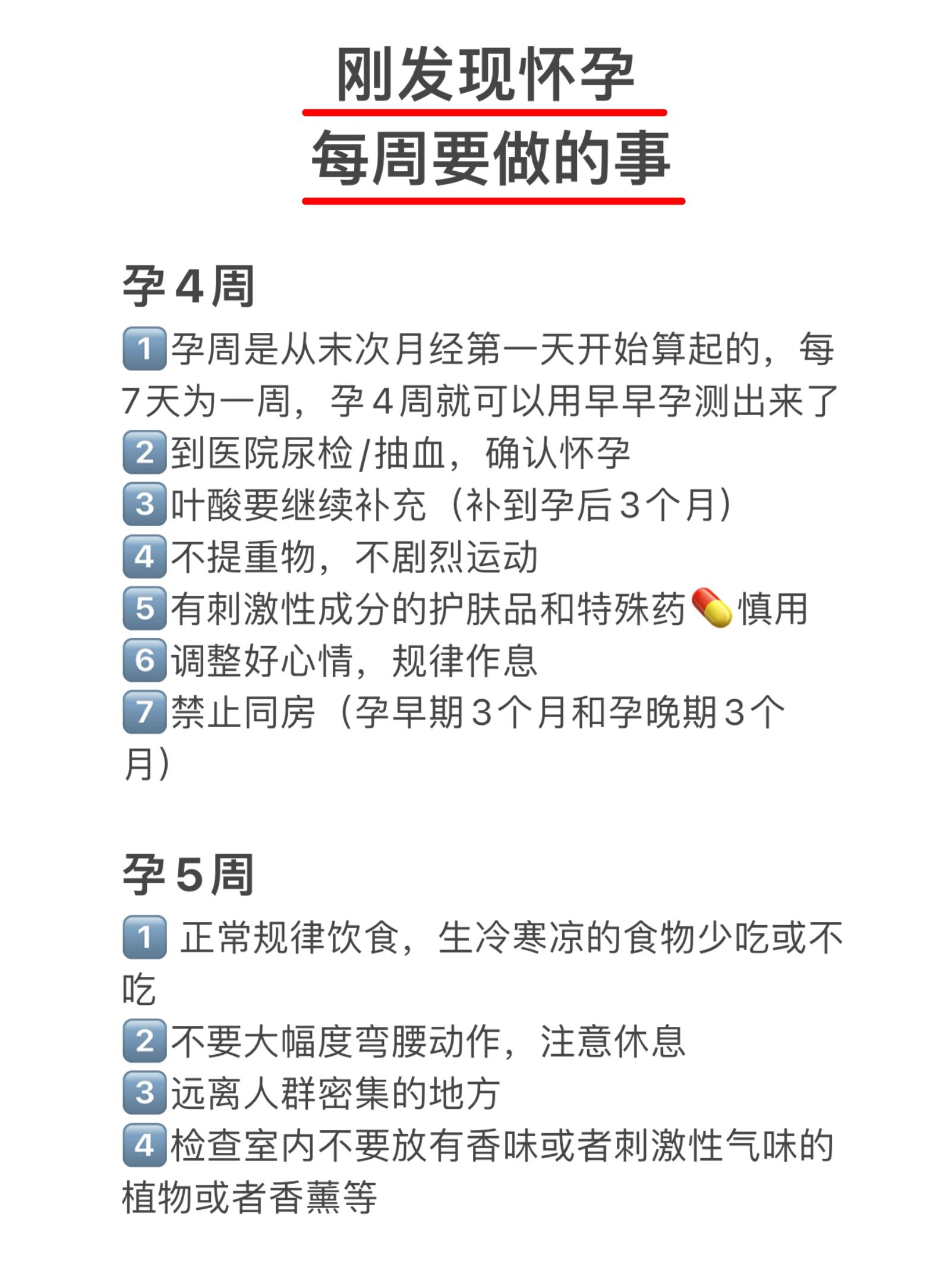 看完这篇你就清楚刚怀孕后每周要做什么✅