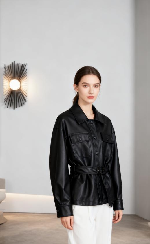 洋气皮夹克机车服外套