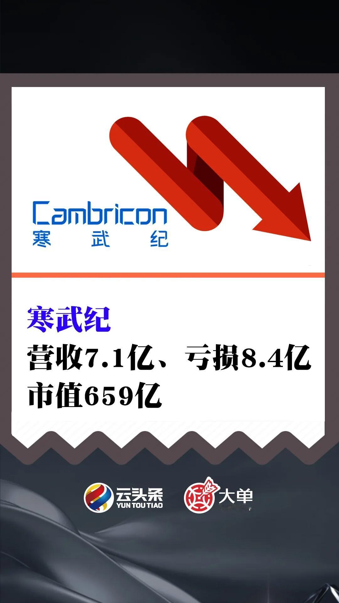 寒武纪：营收 7.1 亿、亏损 8.4 亿

市值 659 亿