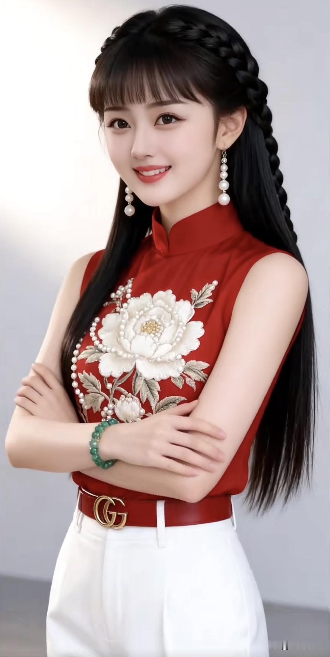 优雅红装，复古盘发，时尚配饰，尽显东方魅力古典盘发照 复古盘发礼服 复古盘发照 