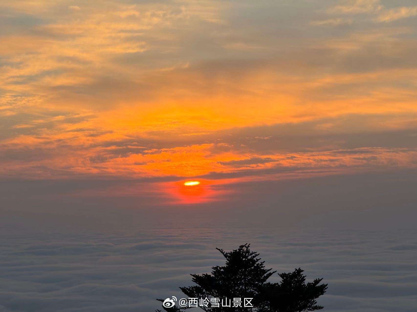 在成都之巅迎接第一缕阳光#西岭雪山[超话]##同晒一缕阳光##同晒一缕阳光祝祖国