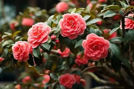 《虞美人》
[福]山茶花[烟花]
重庆市花，有国色天香的艳丽、坚毅挺拔、自强不息