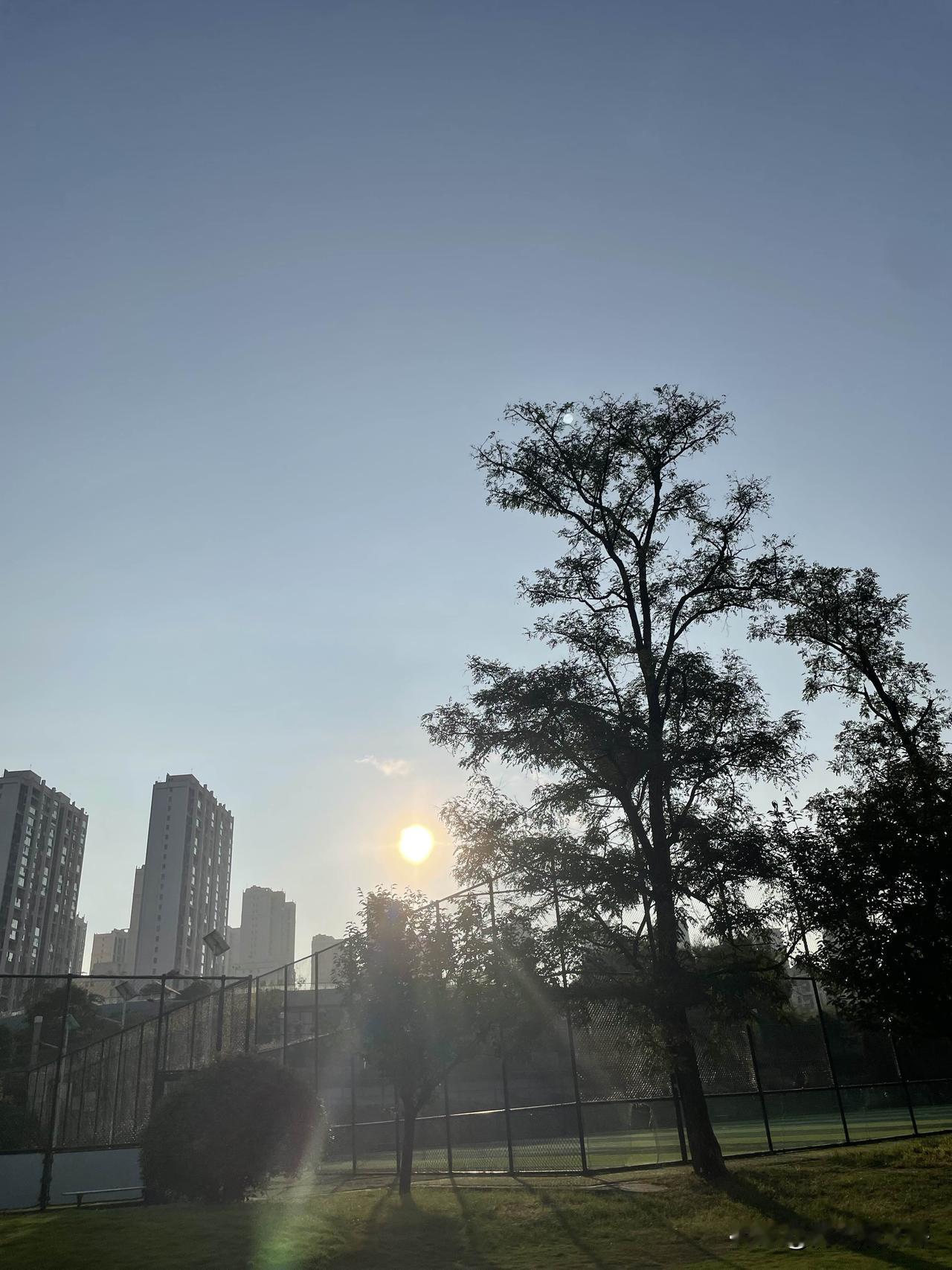 这是今天早上的日出，时间是6点50左右。