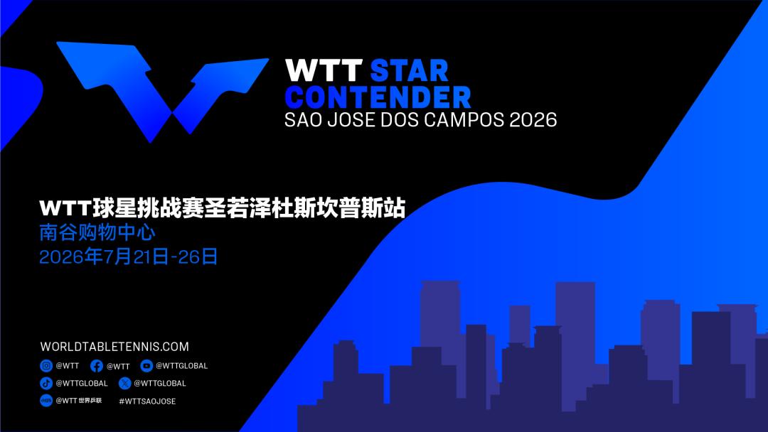 巴西连续两年承办WTT球星挑战赛
4月23日，世界乒乓球职业大联盟（WTT）官方