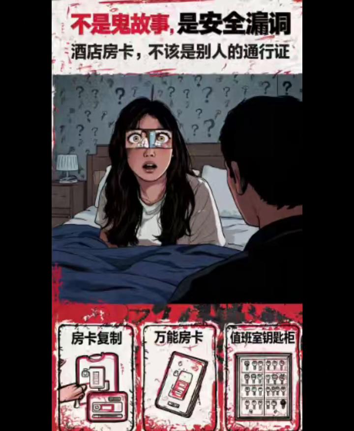 她醒了两秒后才敢尖叫。酒店房卡，不该是别人的通行证。陌生人怎么进来的，比他是谁更