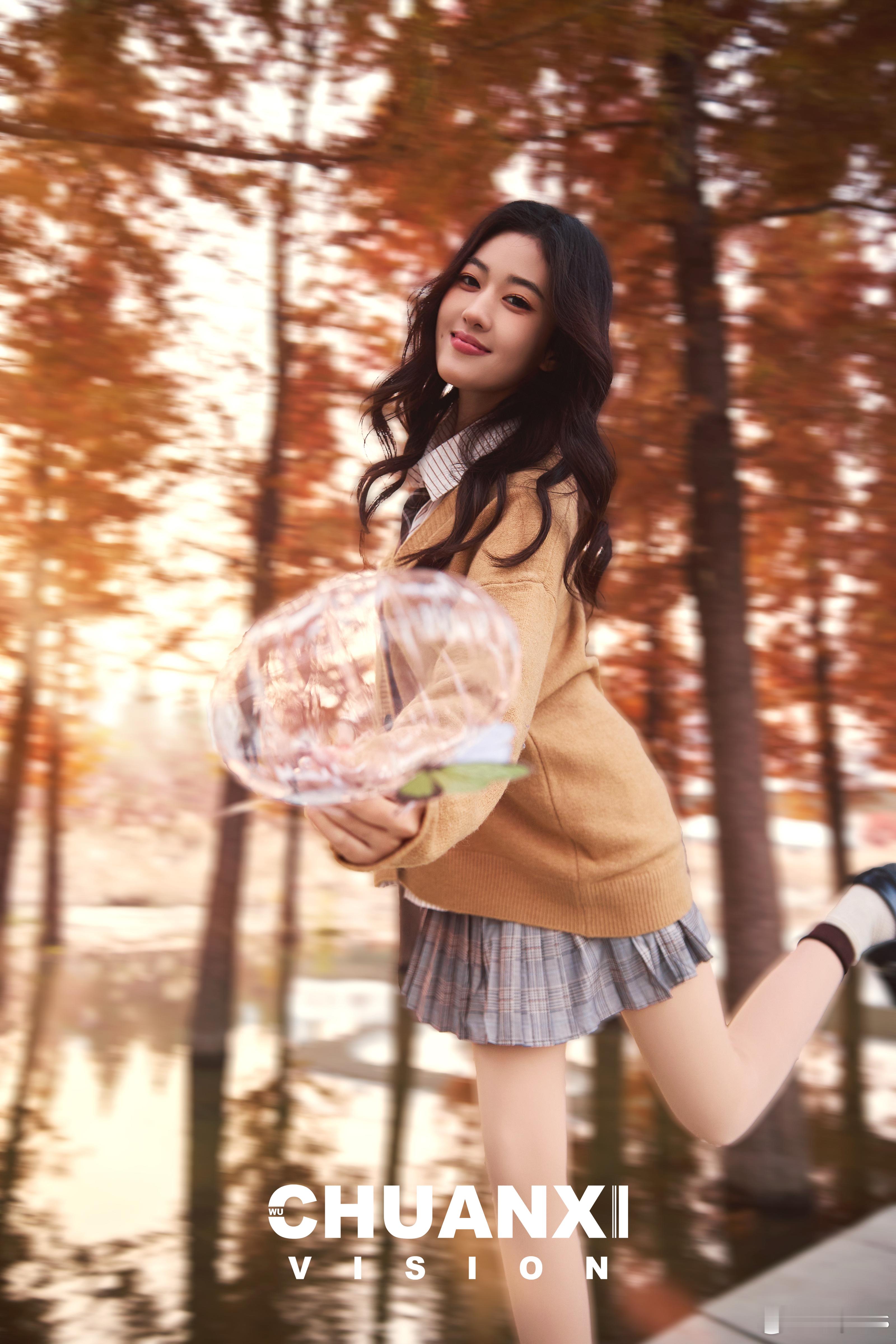 公园逛逛我的秋日穿搭夕阳人像摄影 郑州