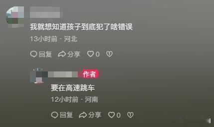 在高速被妈妈抽打的小孩哥发声 看了下来去龙脉，原来是孩子想跳车，然后妈妈就在高速