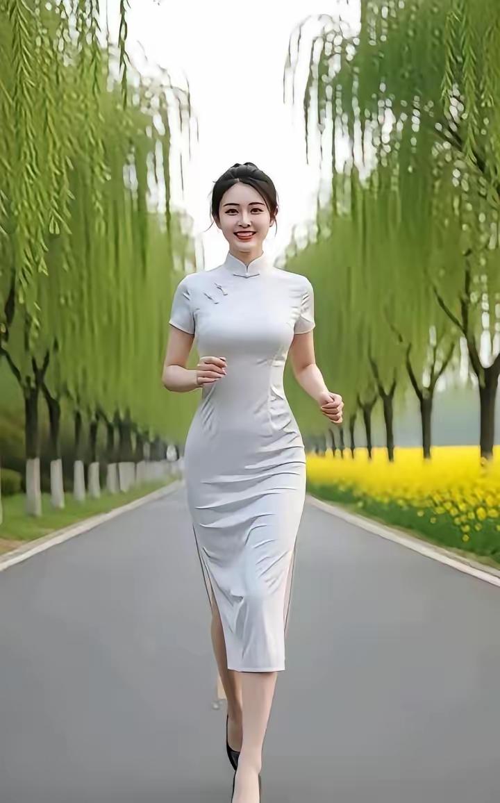 塞鸿秋·柳堤春步
暖阳烘柳金丝荡，
长堤遍染新黄样。
素袍轻曳临风漾，
闲行踏碎