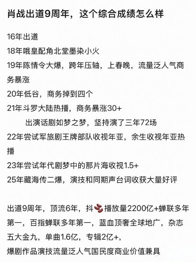 肖战出道九年实绩肖战出道九周年影音作品合集肖战出道九年实绩，肖战出道九周年影音作