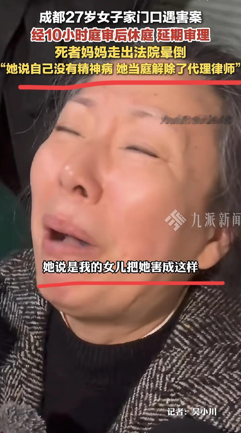 真是杀人诛心啊！嫌犯竟然对被害者母亲说是紫雅害得她！
当庭不承认精神鉴定结果，辞