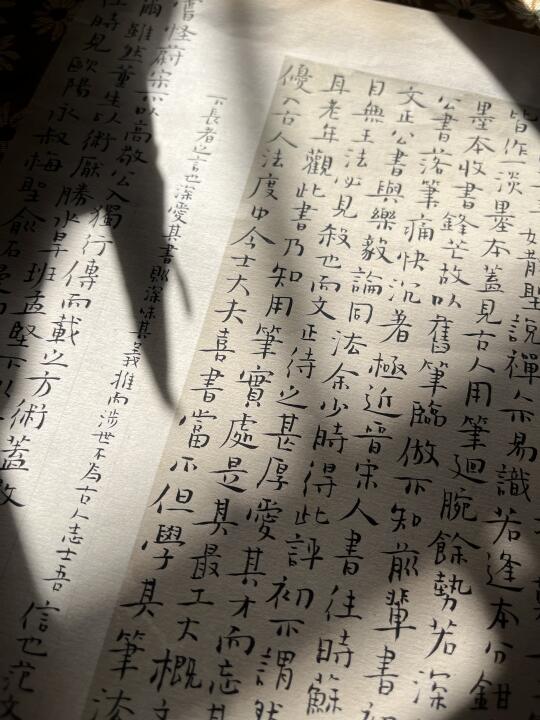 今天的阳光，我的字和墨水