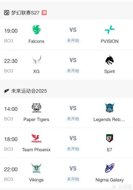 梦幻联赛的淘汰赛要来了！19点法老打PARI，22点30XG对雪碧，未来运动会C