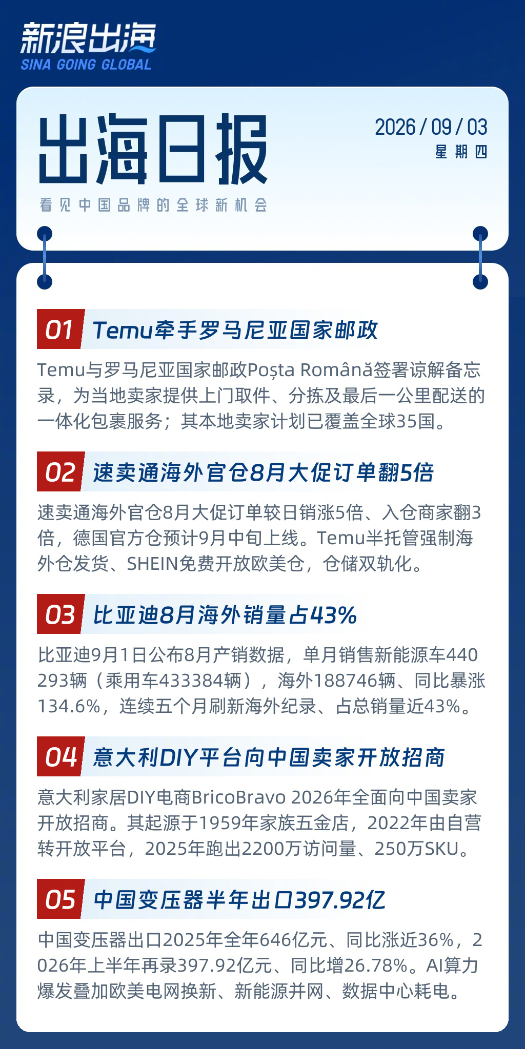 出海日报 9月3日｜出海要闻速览 ​​​