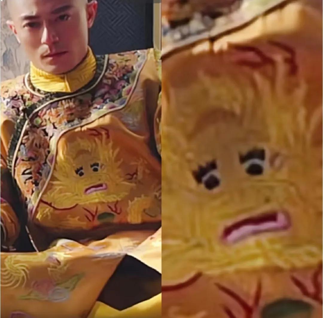 龙还有假睫毛？这衣服也太滑稽了，怂萌怂萌的样子，好窝囊的龙龙，果然很符合他剧种中