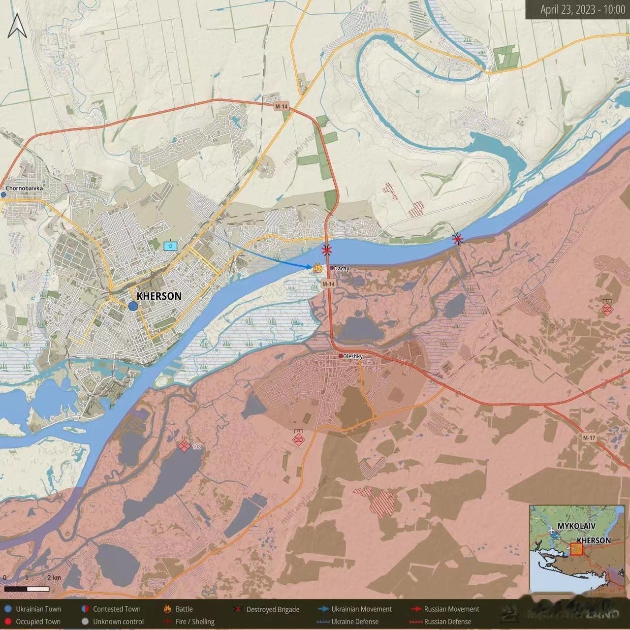 最新消息：乌克兰部队在赫尔松地区东部的低洼地区登陆，并占领了达赫尼村。
后续如何